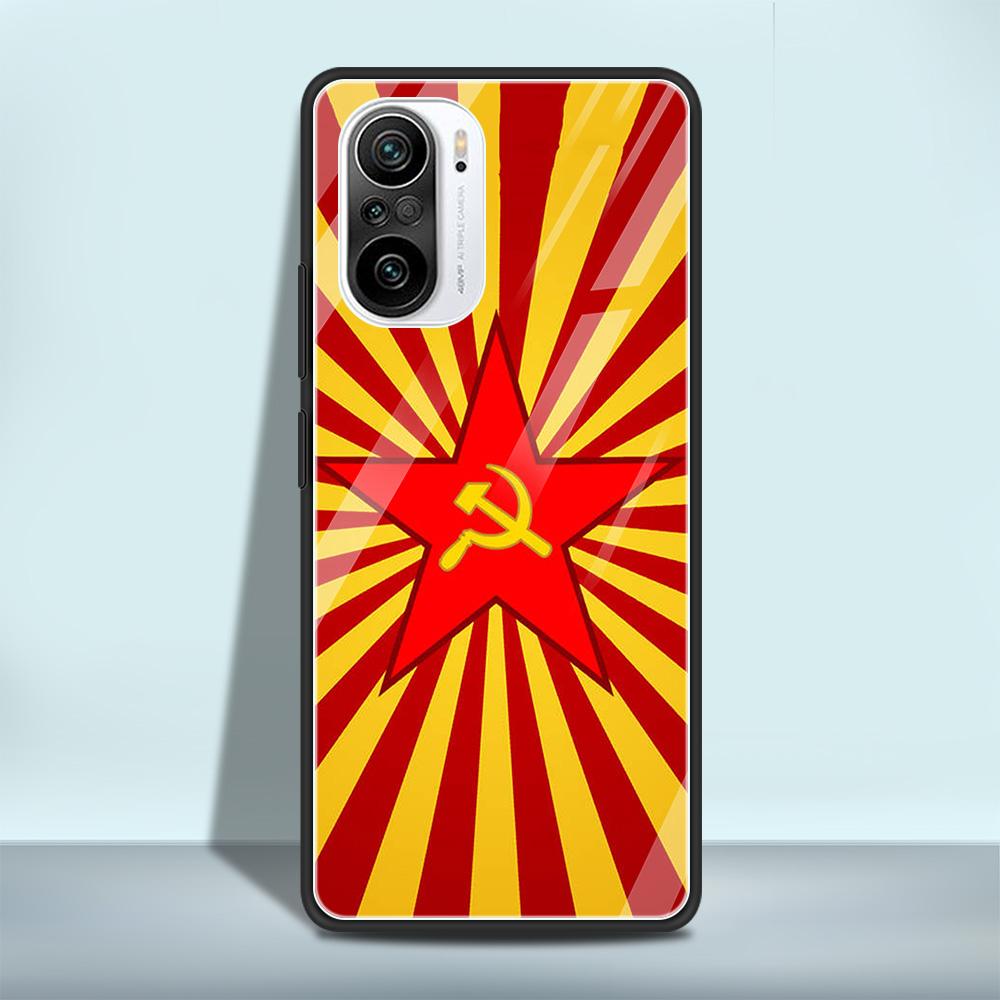 

Чехол из закаленного стекла для Xiaomi Redmi Note 10 9 8 Pro 9S 10S 8T 7 9A 9C K40 9T 8A K20, роскошный чехол для телефона, винтажный чехол СССР CCCP Redmi K20