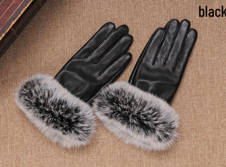 Women’s Winter Touchscreen Sheepskin Gloves - Warm, Windproof, Fur-Lined for Driving, Skiing, Riding
