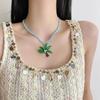 Summer Beaded Flowers Shell Coconut Tree Pendant Necklace Women'S Party Jewelry Gift