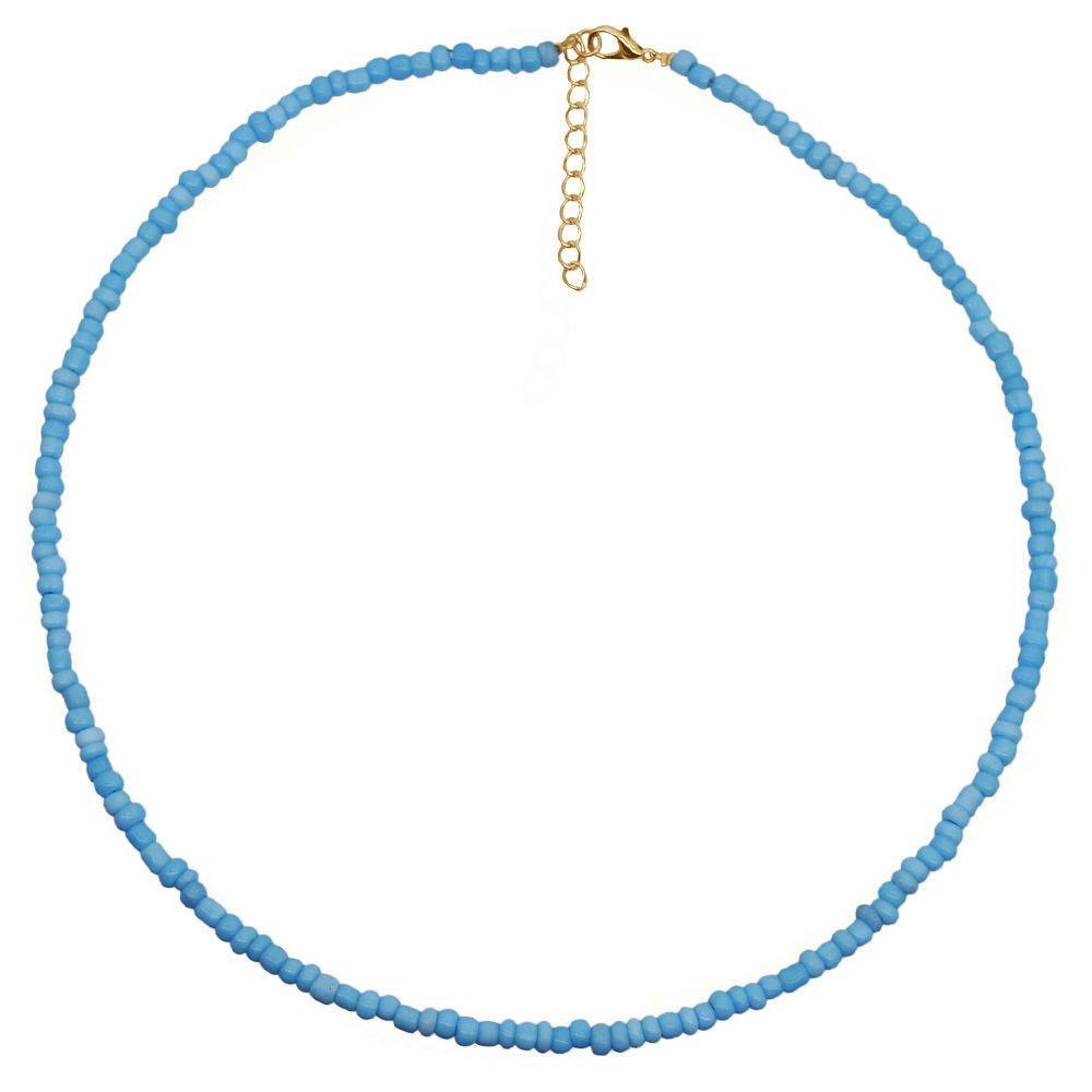 Colier Claviculă Colorat cu Mărgele – Lanț Scurt Handmade pentru Fete