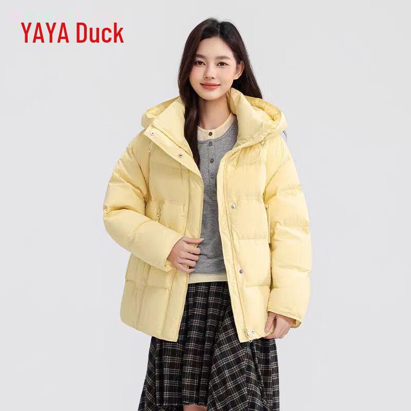 YAYA Women's Hooded Mid-length Puffer Down Jacket (YE5B608401M)