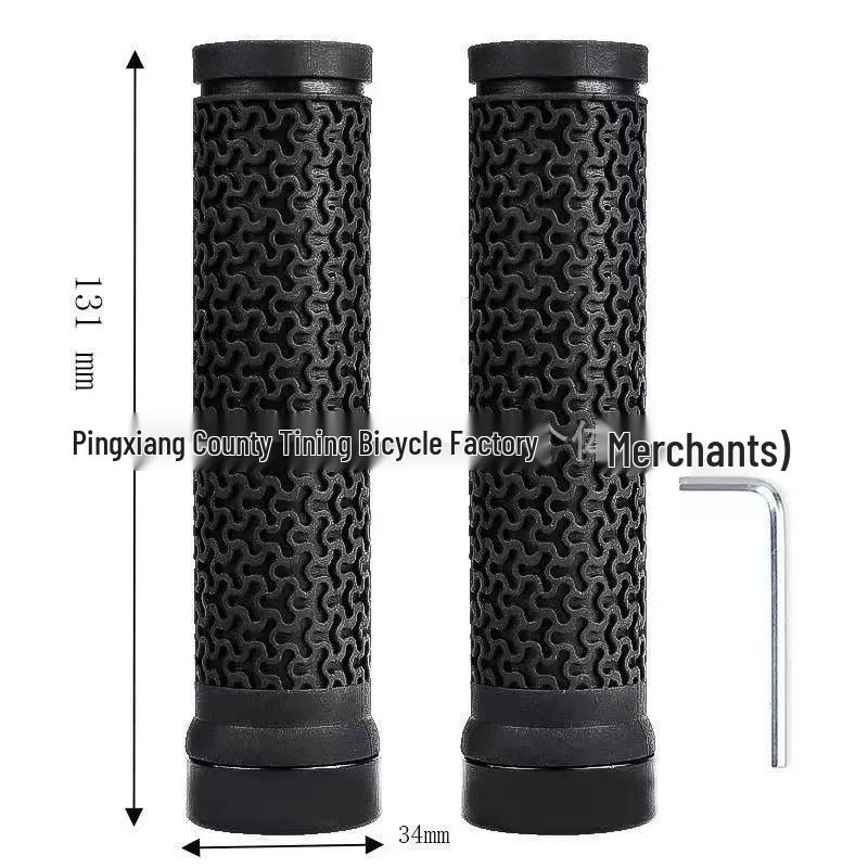 Anti-Slip Rubber Handlebar Grips for Mountain Bikes - Single-Sided Aluminum Lock-On