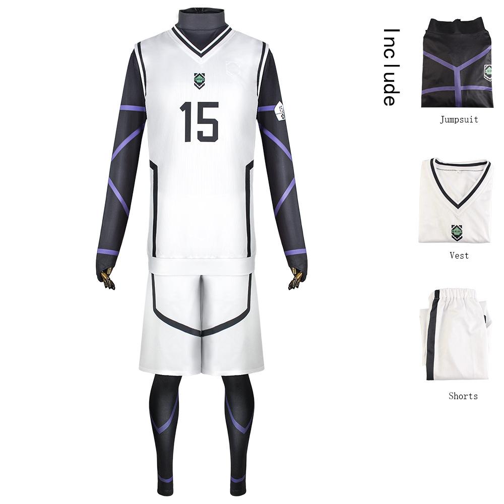 Anime Blue Lock Jersey Football Club Sportswear T-skjorte Herre Isagi Yoichi Cosplay Costume Chigiri Rensuke Kunigami Bachira Meguru
