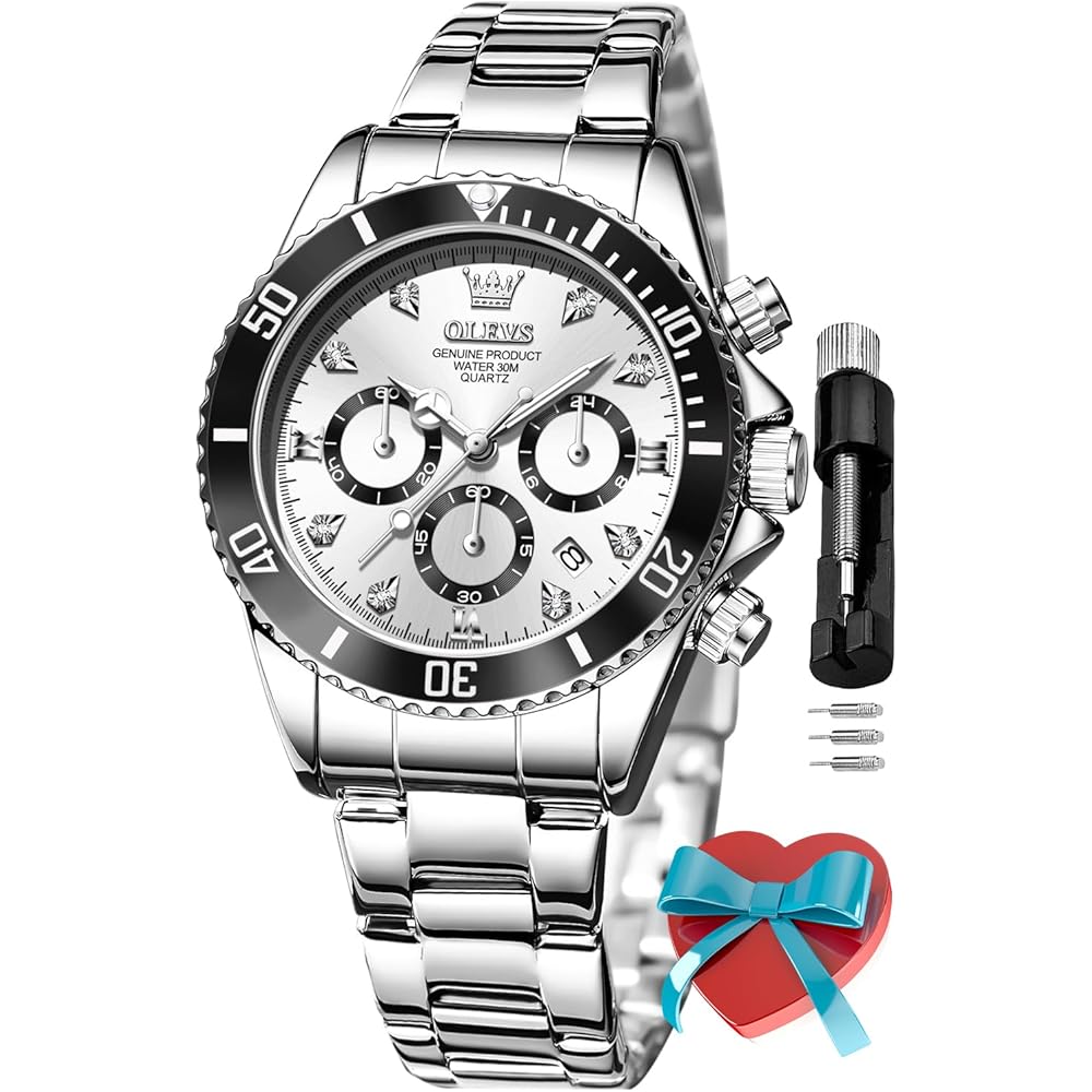 OLEVS Women s Luxury Analog Quartz Watch Rose Gold Diamond Stainless Steel Waterproof Date 5632 Silver