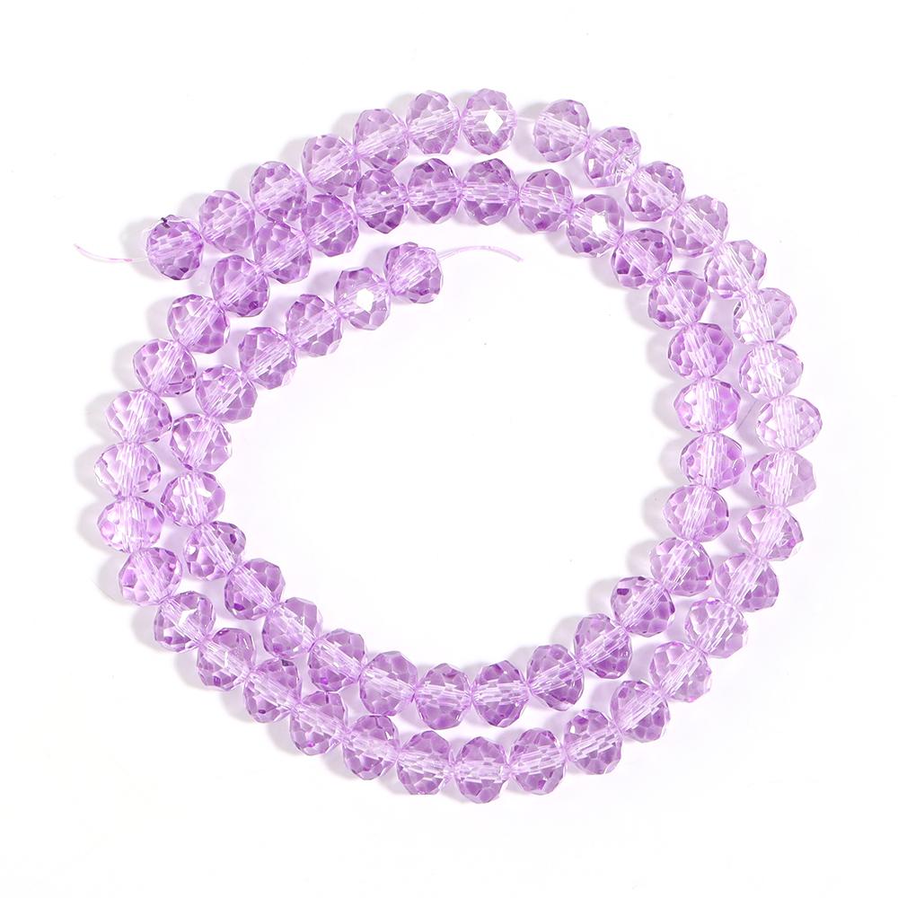 3/4/6/8/10mm Light Purple Faceted Crystal Beads Glass Loose Spacer Beads For Jewelry Making DIY Bracelets Necklace Accessories