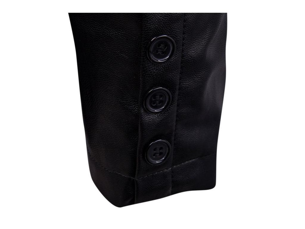 Men's Plus Size Spring/Autumn 2019 Motorcycle Leather Jacket B011