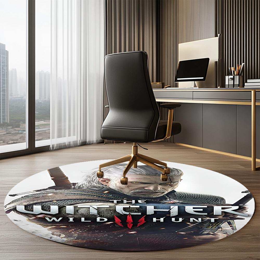 The Witcher Printed Round Rug Carpet Chair Rug Area Rug Entryway Doormats,for Office Chair Living Room Bedroom Kitchen Room.