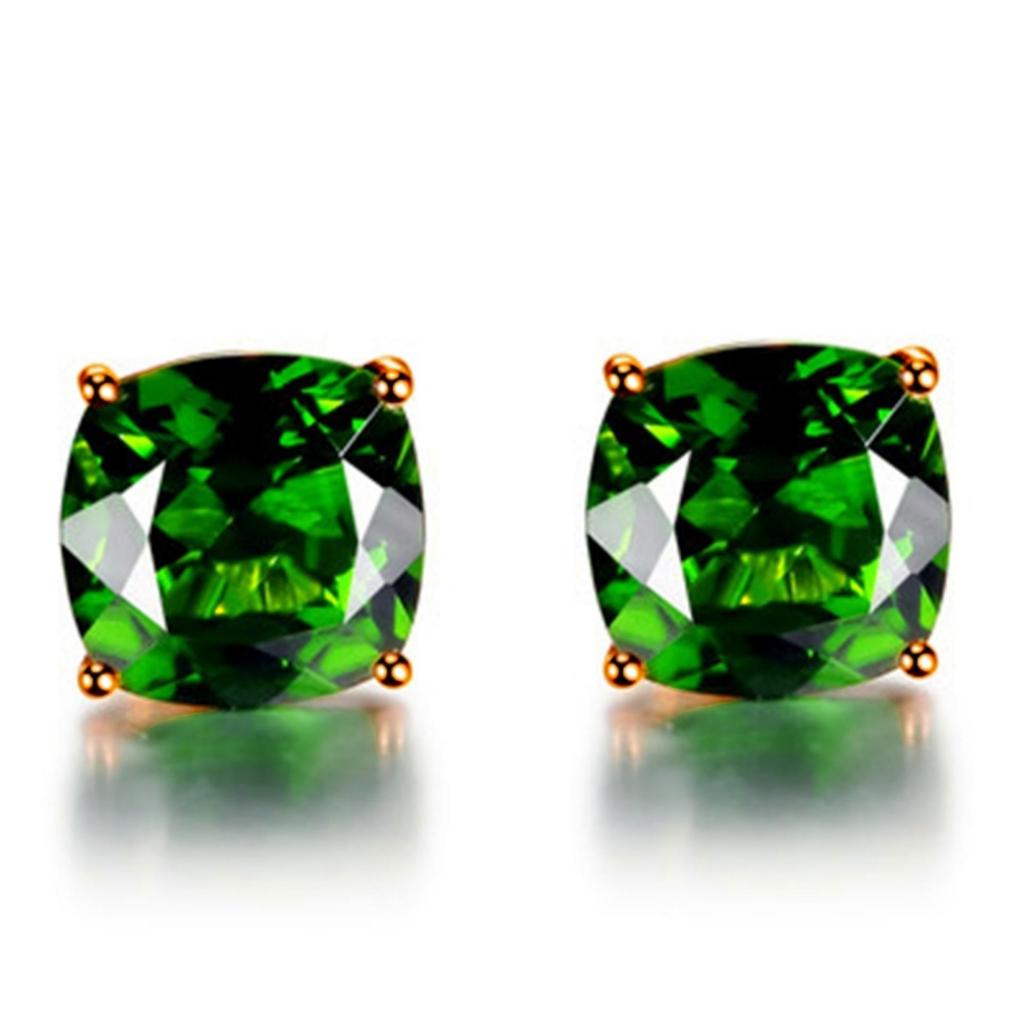 Rose Gold Plated Emerald and Diamond Jewelry Set