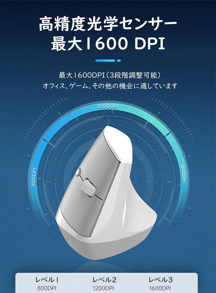 Ergonomic Wireless Dual Cordless Mouse for and Smartphones Mouse, 2.4G/Bluetooth Mode, Rechargeable, Lightweight, Silent, Laptops, PCs, Tablets,