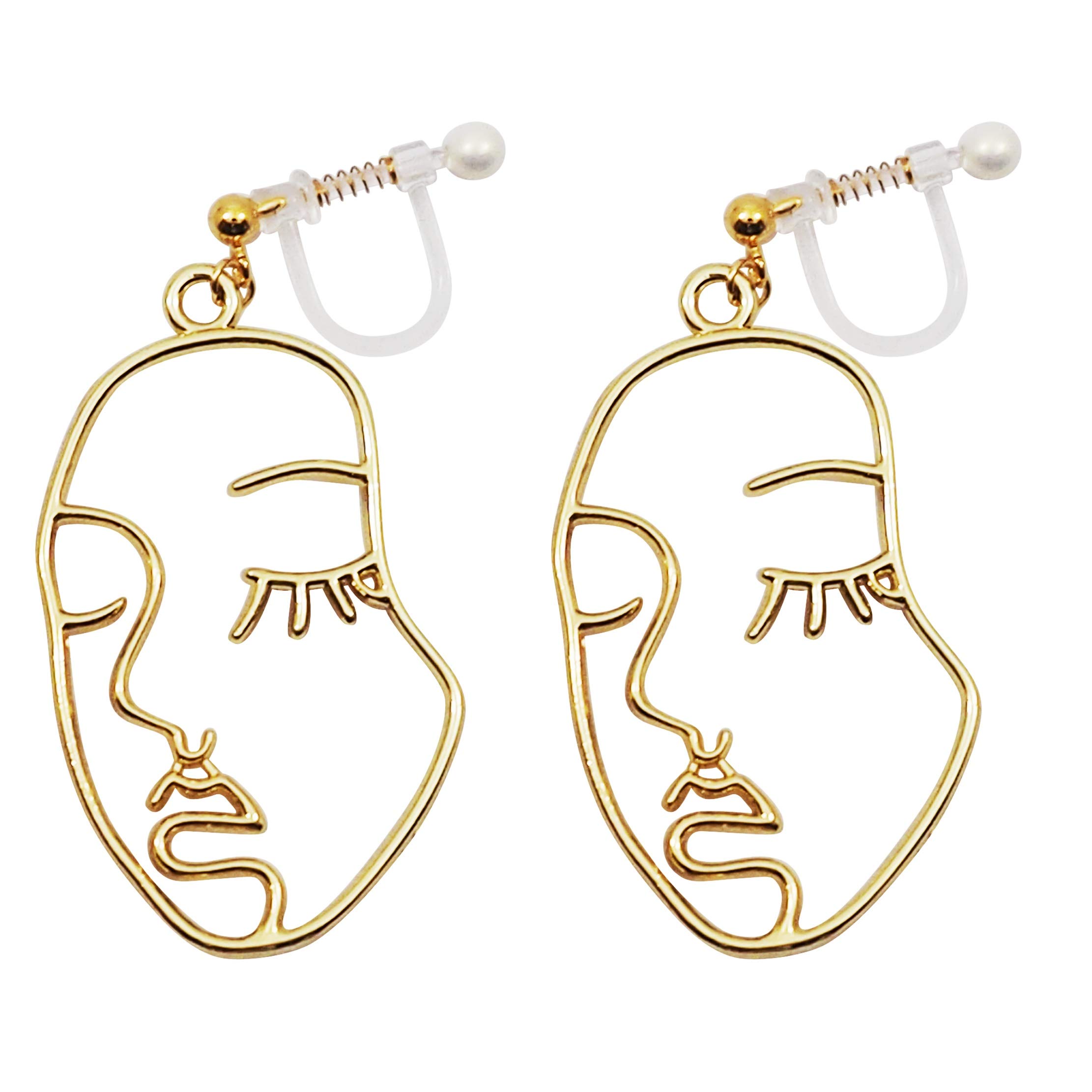 

Сережки для Пікассо гойдаючі смола Міябі Грейс Miyabi Grace жіночі, обличчя, обличчя, великі, золоті, сережки-кліпси, сережки, [Сережки]