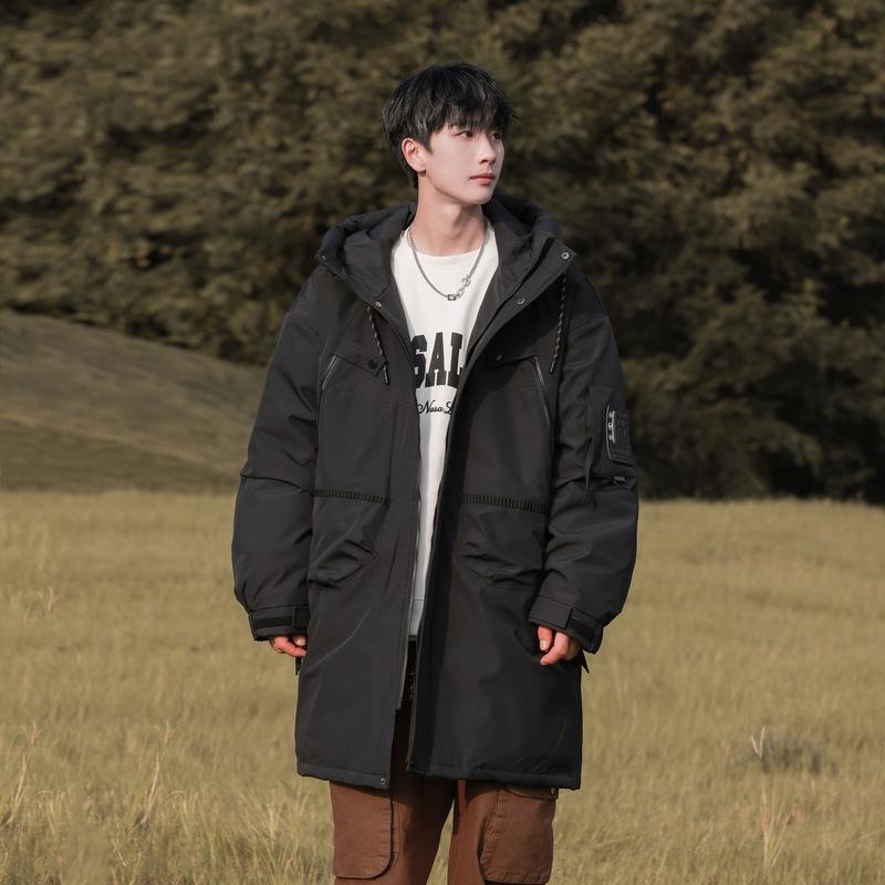 New Winter White Duck Down Jacket To Keep Out The Cold, Mid-length Thickened Couple's Jacket with Inner Liner