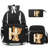 3Pcs/set Cute Little Bear 26 English Letters Bookbag Back To School Backpack Child Gift with Pencil Case Shoulder Bag Backpack