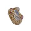 New Enamel Color Hollow Geometric Petal Elastic Ring Women's Simple High-end Flower Versatile Ring