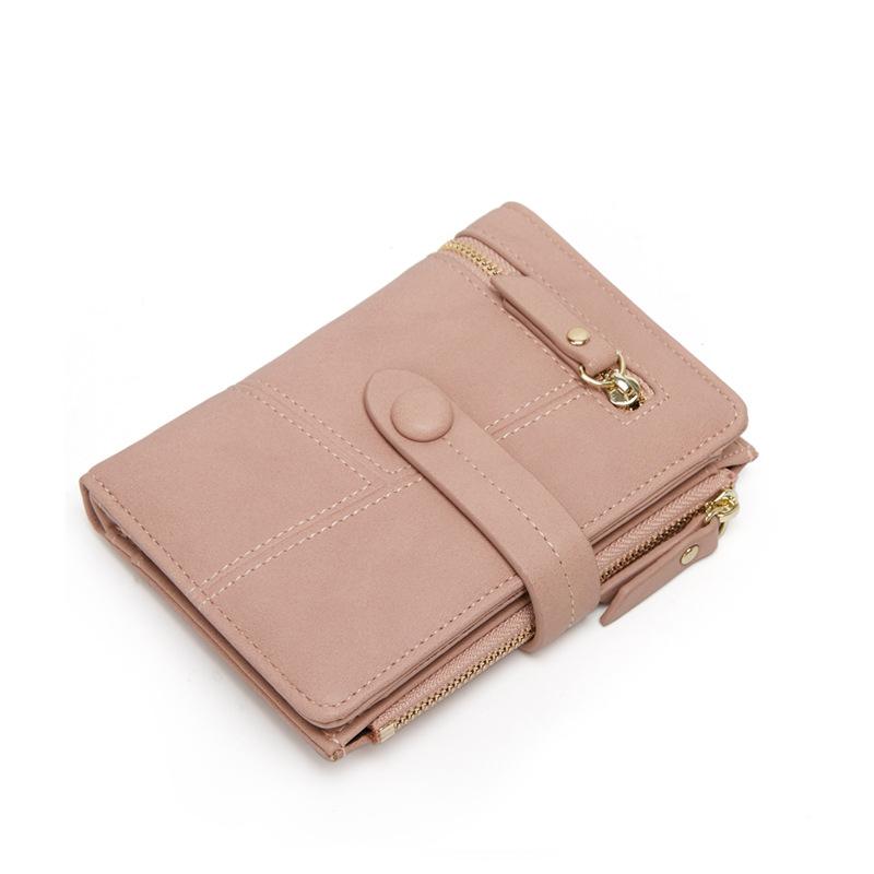 Noul portofel din piele simplu Hasp pentru femei, de culoare solidă, cu fermoar mic, geantă de mână pentru femei, suport pentru carduri, portofele pentru bani.