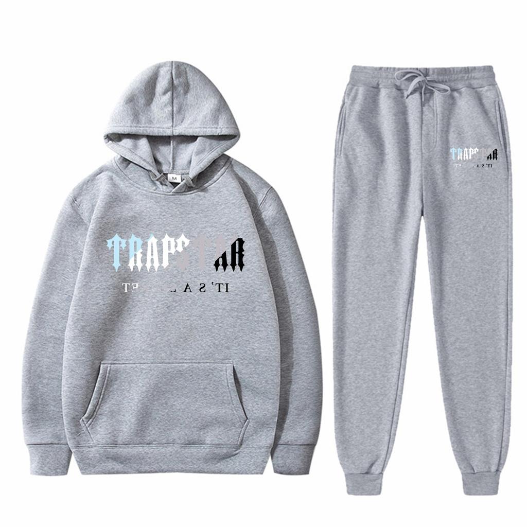 Herren- und Damen-Plüsch-Langarmhose Lockerer Kapuzenpullover Bestickt Bedrucktes Kapuzenpullover-Set