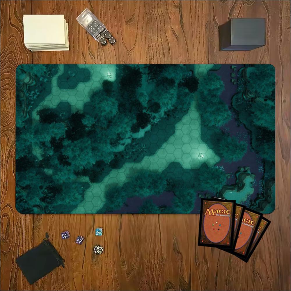 Spiel-Spielmatte Leuchtende Dunkle Höhle Dungeon Kunstdruck Genähte Kante Anti-Rutsch-Gummi-Matte für Brett-Kartenspiel Schreibtisch Gaming Home Office