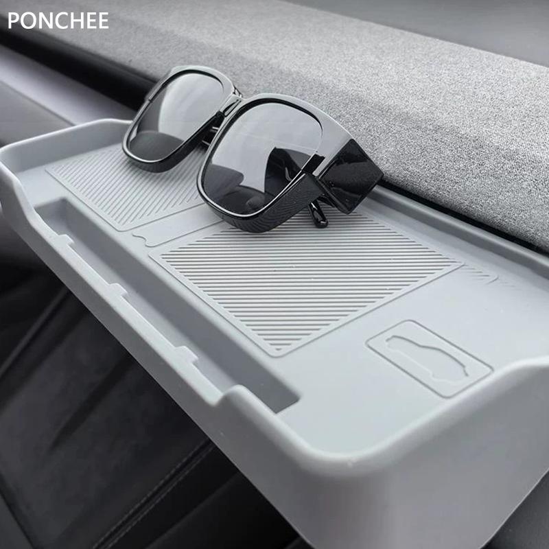 For Tesla Model YL 2025-2027 Silicone ETC Storage Box with Bracket Paper Towel Storage Box Automobile Modification Supplies