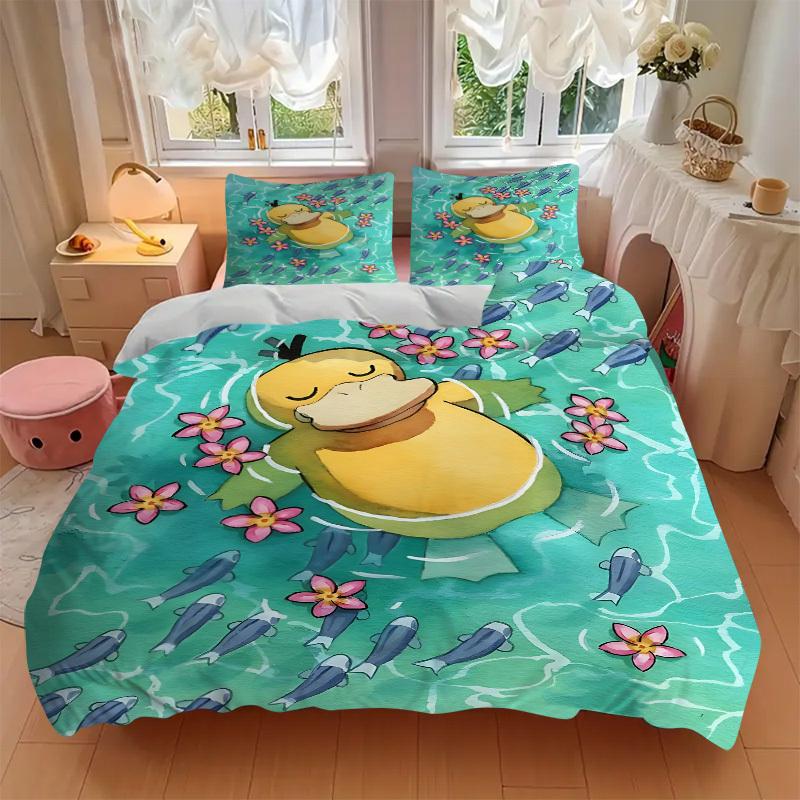 3pcs Pikachu Duvet Cover Set,  Includes 1 Duvet Cover and 1/2 Pillowcases (No Insert) yy251104229