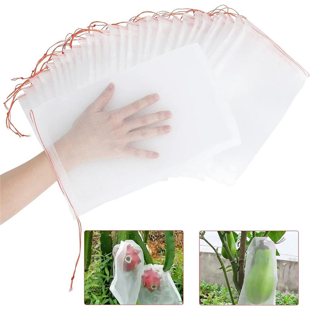Mesh Fruit  Bags, Garden Plant & Flower , Insect and Mosquito Barrier Bags, Outdoor Fruit and Vegetable Guard Bags