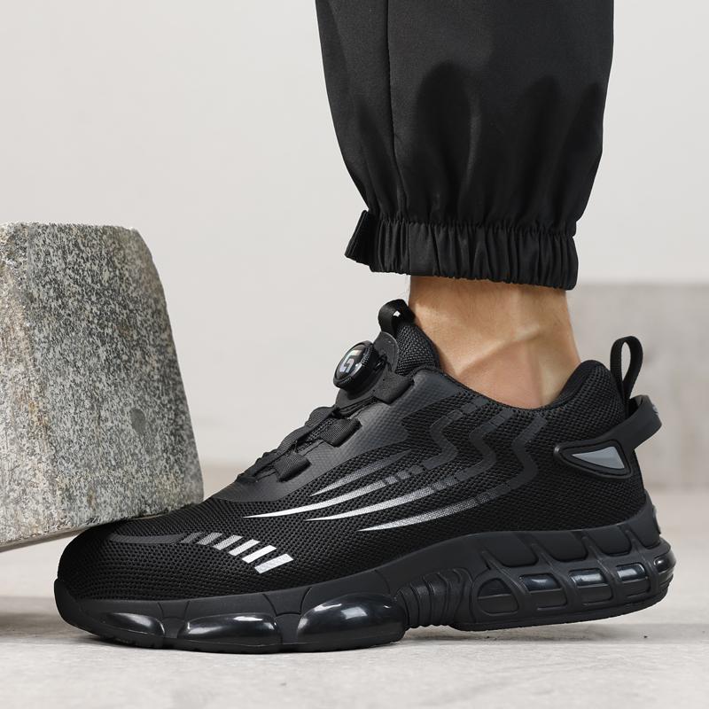 Rotating Button Men Work Safety Shoes Puncture-Proof Safety Boot For Engineers Work Sneakers Fashion Protection Shoes Men Boots