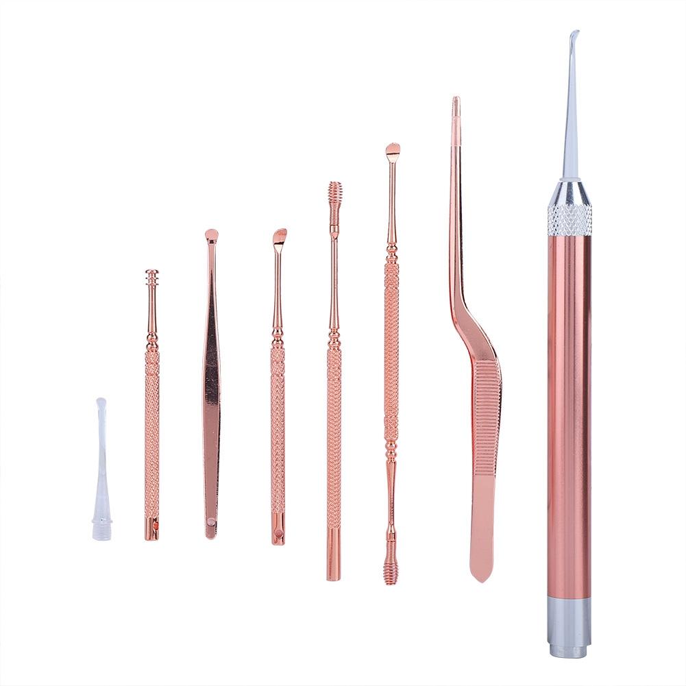 Stainless Steel Ear Spoon Light Ear Wax Pick Kit LED Earwax Cleaner Ear Care Tool