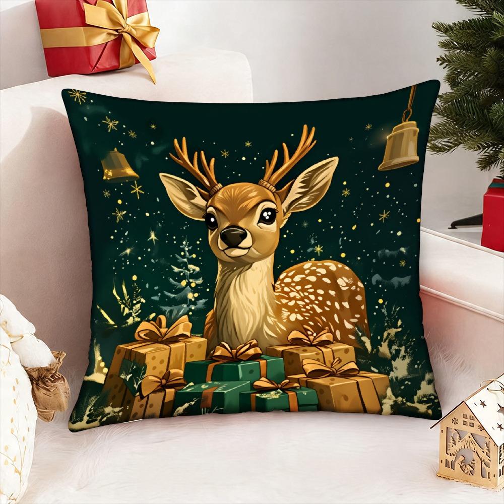Soft Christmas Pillow Cover Christmas Tree Santa Pillow Cover Party Decoration