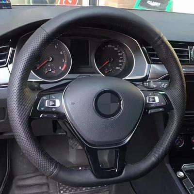 Funda para Volante de Coche Cuero Artificial Accesorios para Coche Para Volkswagen VW Golf 7 Mk7 Nuevo Polo Passat B8 Tiguan Sharan
