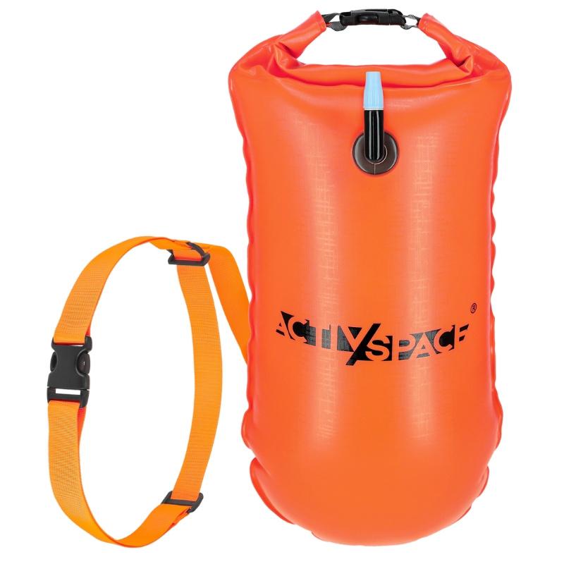 2-In-1 Inflatable Safety Buoy With Dry Pocket - Orange
