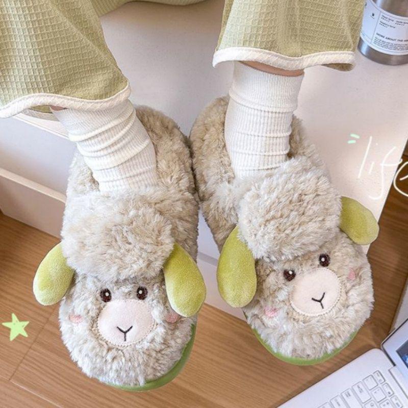 2025 Nieuwe Schattige Schaaps Pantoffels voor Dames - Antislip Warm Katoenen Zakhak voor Binnen/Buiten Wintergebruik