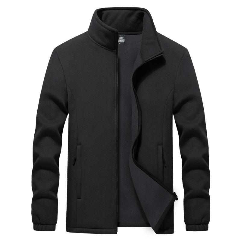 Pánská nadměrná oboustranná fleecová mikina kardigan v evropském a americkém stylu