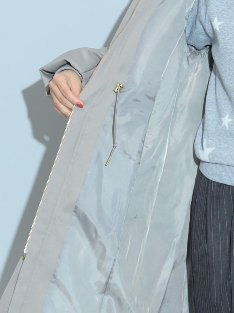 Beams Heart Long Down Coat Gray M Women's Water-Repellent (S-M)