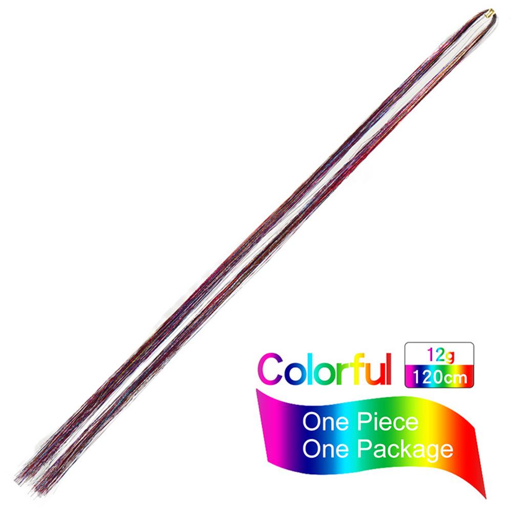 Funkelnde synthetische Haarverlängerung, holografischer Glitzer, bunte Laser-Seiden-Party-Haarverlängerungen, goldene Seide, Bing-Haar