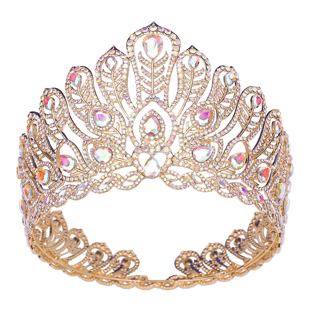 Adult Princess Crown with Rhinestone Simple Style Dazzling Rhinestones Ornaments for Masquerade Ball Banquet Cosplay