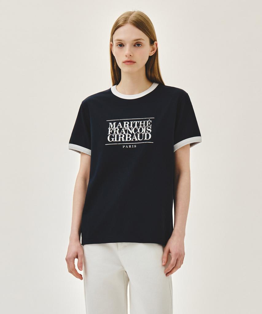 Malittepeulangsowajeobeo Aerocool Crack Classic Logo Ringer Tee Navy