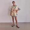25th Anniversary Summer Cartoon Lapel Cardigan & Shorts Set