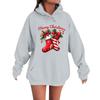 Women's Fashion Casual Long Sleeve Loose Christmas Print Hooded Sweatshirt