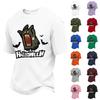 Men's Short Sleeve Round Neck T-Shirt with Halloween Print and Letter Pattern