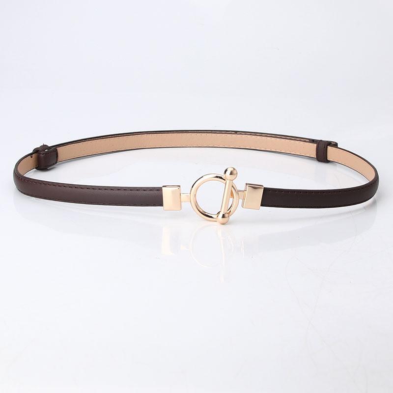 Womens Adjustable Pu Leather Belt With Metal Buckle For Office And Casual Wear