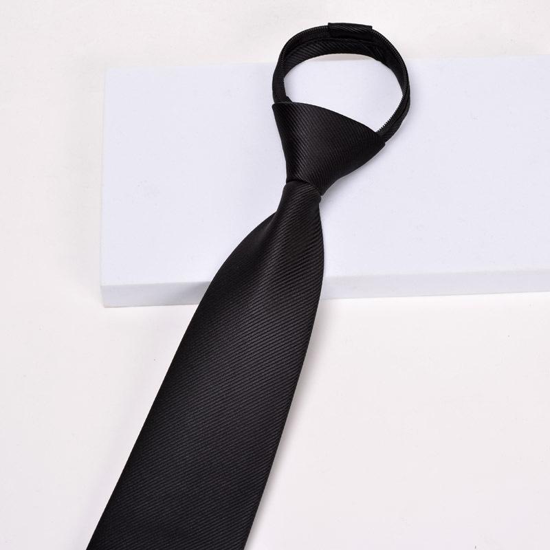 Krawatte Herren Reißverschluss Knotenfrei Klassisch Blau Schwarz Burgunder Einfarbig Gestreift Anzug Kleid Kragen