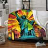 1pc Statue of Liberty Blanket Lightweight Flannel Blanket Throw Blanket For Sofa, Bed, Travel, Camping, Livingroom, Office, Couch