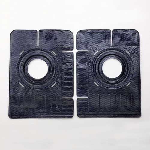 Toyo Aluminum Gas Mat for Two-Burner Gas Ranges, Set of 2 (Black), Rounded Corners, Stain-Catching, S3217