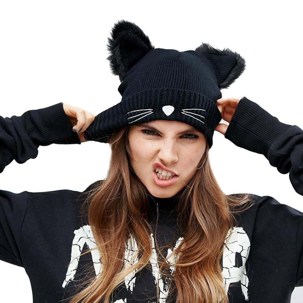 Fashion Unisex Winter Warm Knitted Hat Creative Cat Ear Hat