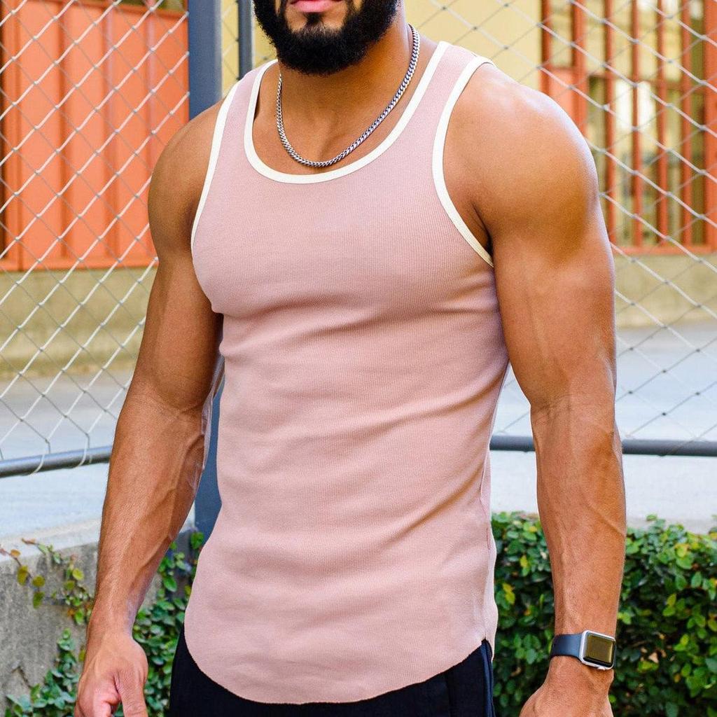 Men's Summer Fitness Sleeveless T-Back Tank for Outdoor Running & Casual Sports