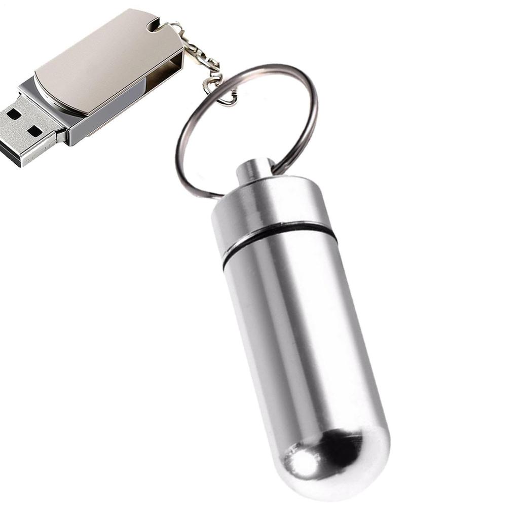 Tuwlopyu Aluminium Schlüsselanhänger enthalten, Kleine wasserdichte Pillendose für den Außenbereich, Versiegelt