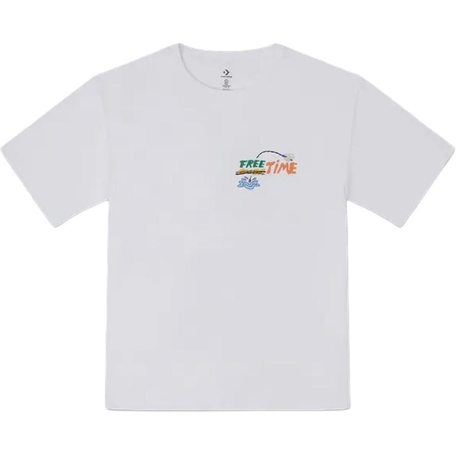 Converse Summer Fishing T-Shirt Asia Sizing White Unisex 10027222-A01 XXL
