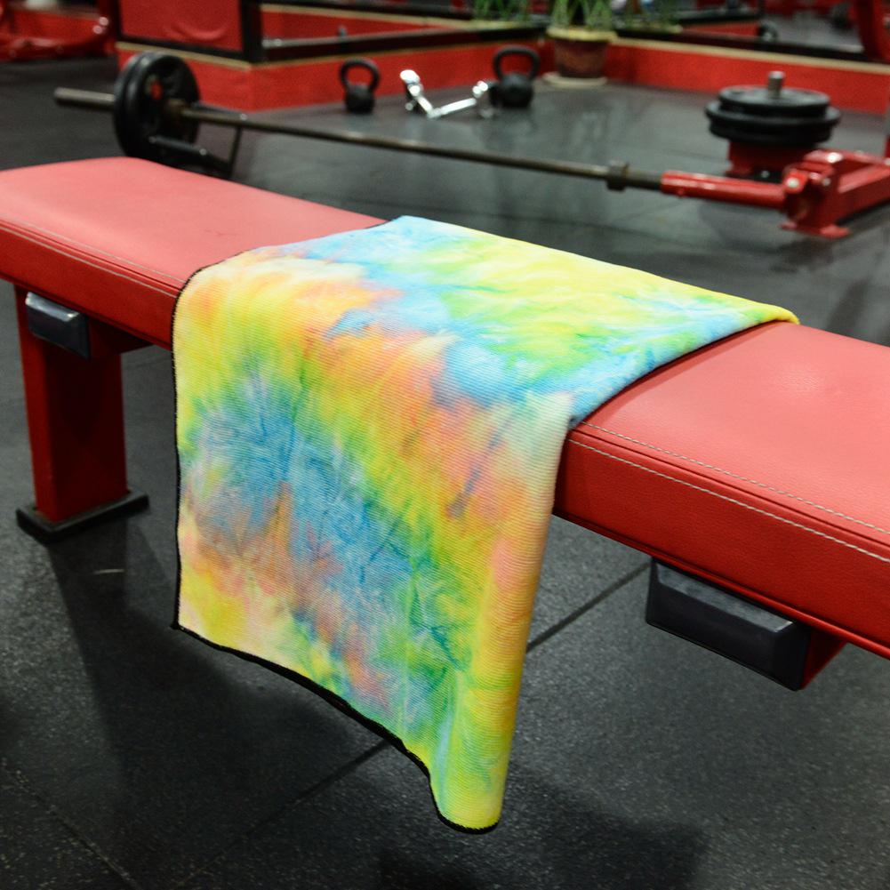 Microfiber Tie-Dye Sweat-Absorbent Sports Towel for Running & Gym, Customizable LOGO Available