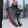 Trendy Khaki Waterproof Men's Low-Top Anti-Slip Rain Boots - Rubber Outdoor Wading Shoes