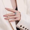 Sugar Cube 2 Carat Color Imitation Paraiba Ring Women'S Plated Hand Jewelry Premium Durable Quality Useful Practical