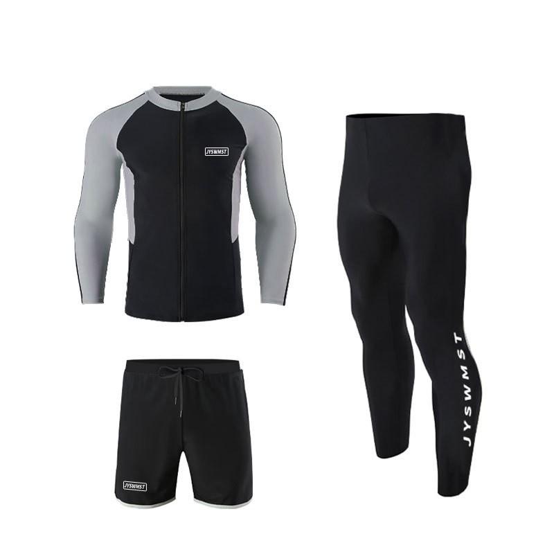 Mens Full Coverage Rash Guard Set UV Protection Long Sleeve Pants Swimwear Snorkeling Surfing Diving