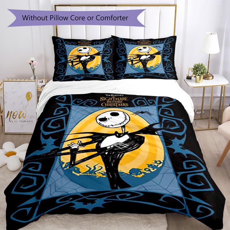 Jack Skellington Quilt Cover Set Perfect for Playroom Lightweight Perfect Gift for Friends Family